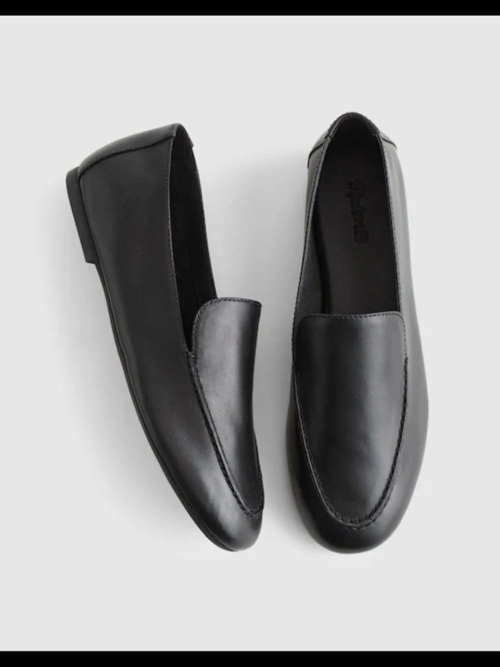 Madewell Black Leather Loafers Size 7.5